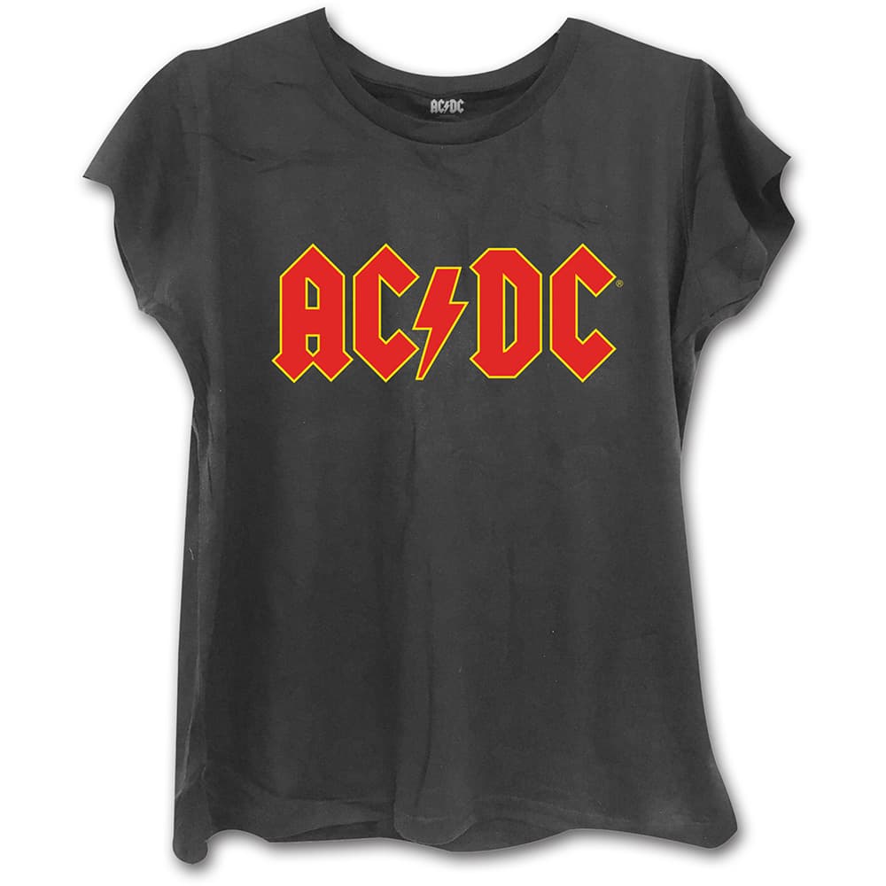 AC/DC Ladies Fashion Tee: Classic Logo (Skinny Fit) (Small)