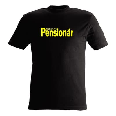 T-shirt Äntligen Pensionär svart