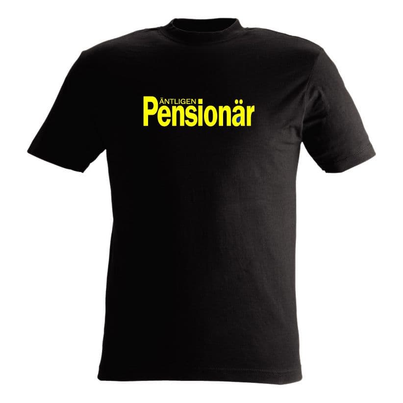 T-shirt Äntligen Pensionär svart