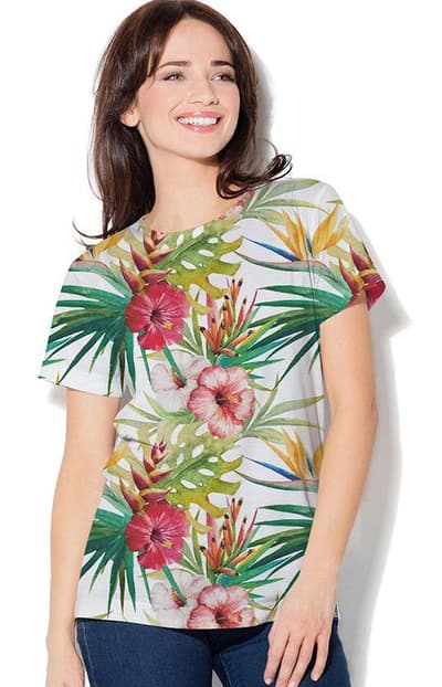 T-Shirt T-Shirt CP-030 160, Blomster, M / L