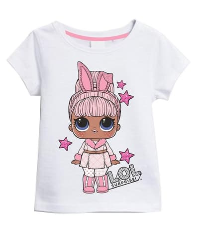 LOL SURPRISE GIRLS TEE WHITE 5 - 6- T-Shirt
