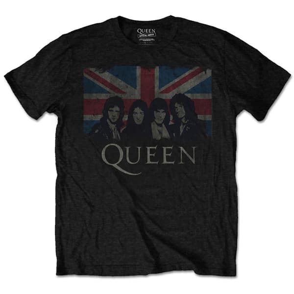 QUEEN - T-SHIRT, VINTAGE UNION JACK XL
