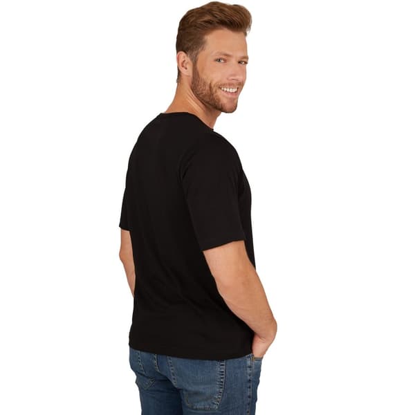 Herre T-shirt med rund halsudskæring sort
