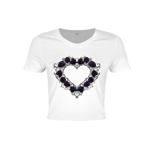 Bild av Grindstore Dam / dam Ebony Rose Desire Crop Top