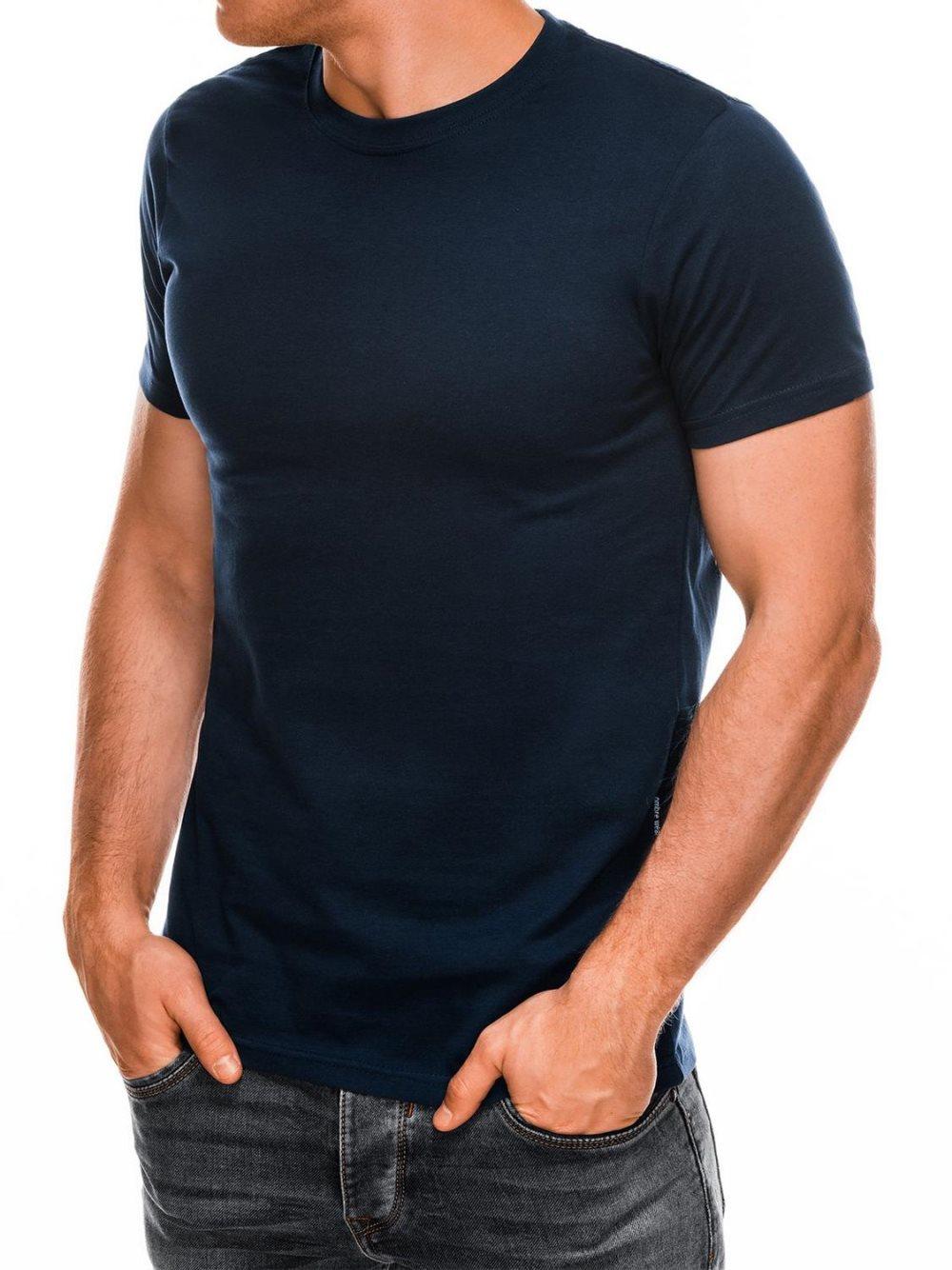 Men's plain t-shirt S884 - navy
