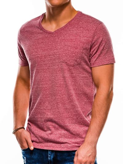 Men's plain t-shirt S1045 - dark red