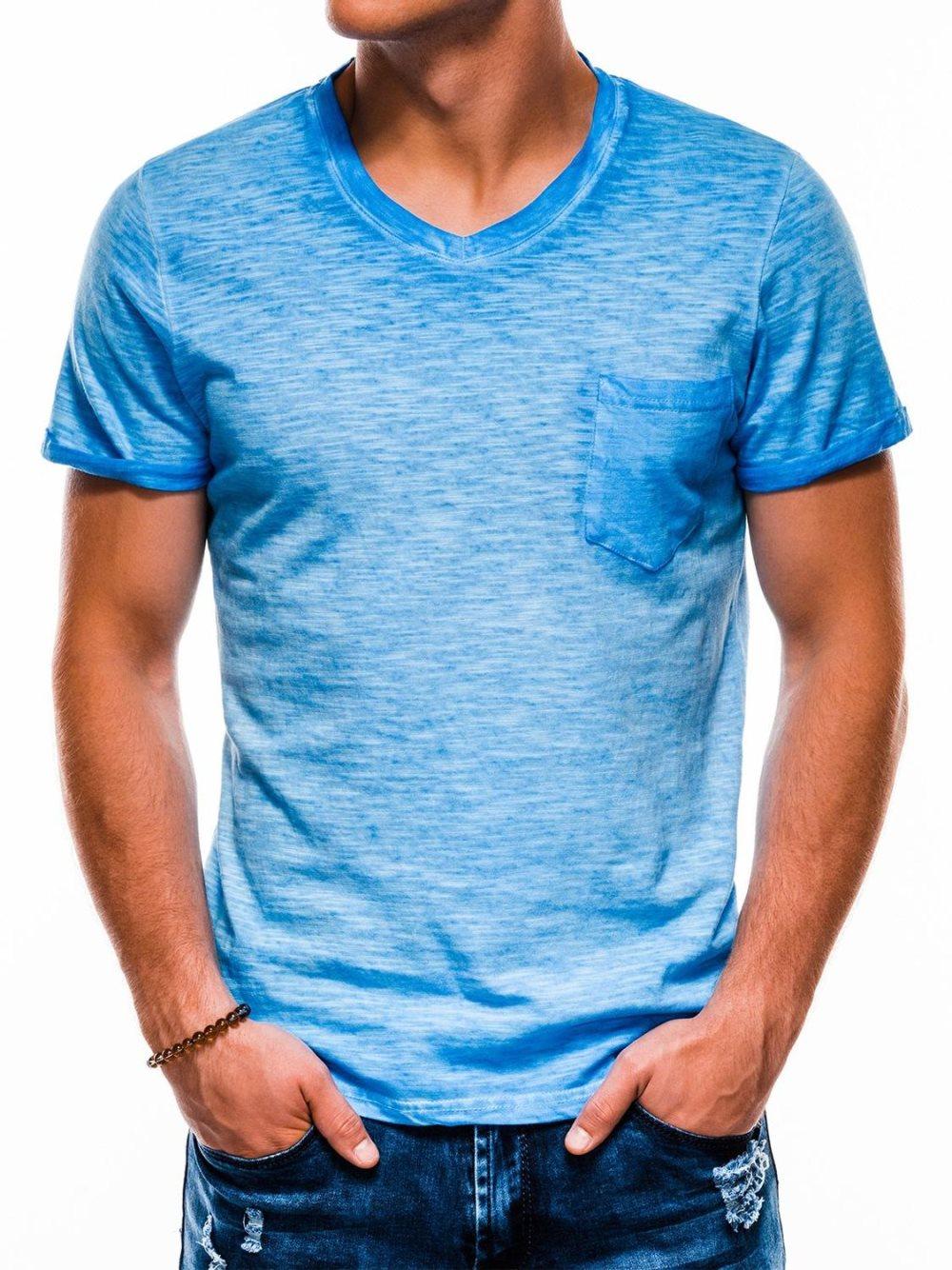 Men's plain t-shirt S1053 - blue