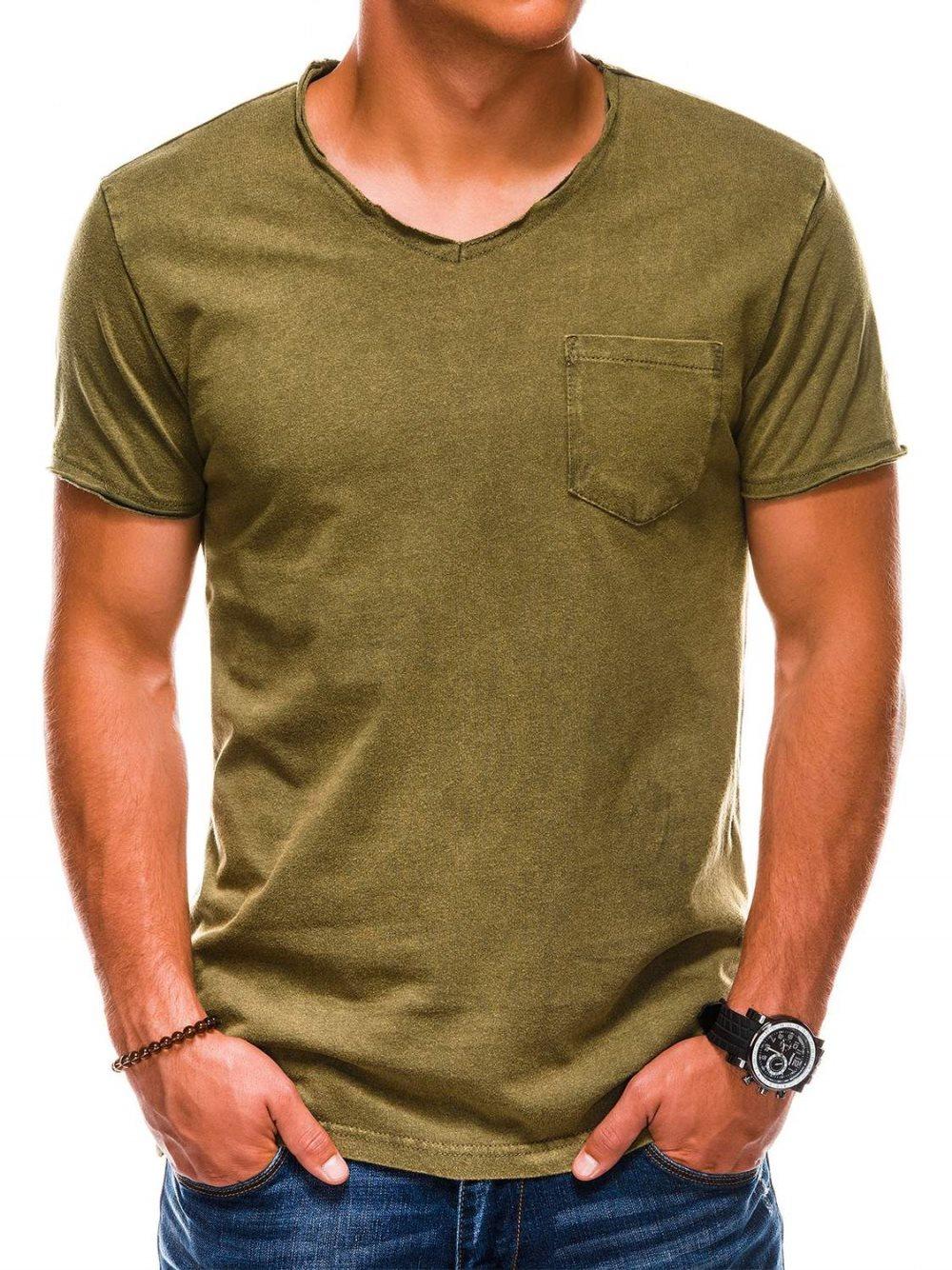 Men's plain t-shirt S1037 - olive