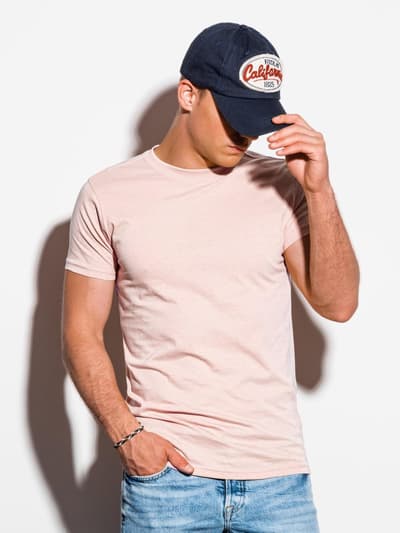 Men's plain t-shirt S884 - peach