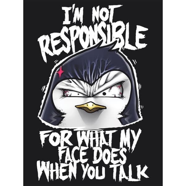 Psycho Penguin Womens/Ladies Not Responsible T-Shirt