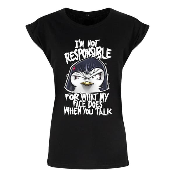 Psycho Penguin Womens/Ladies Not Responsible T-Shirt