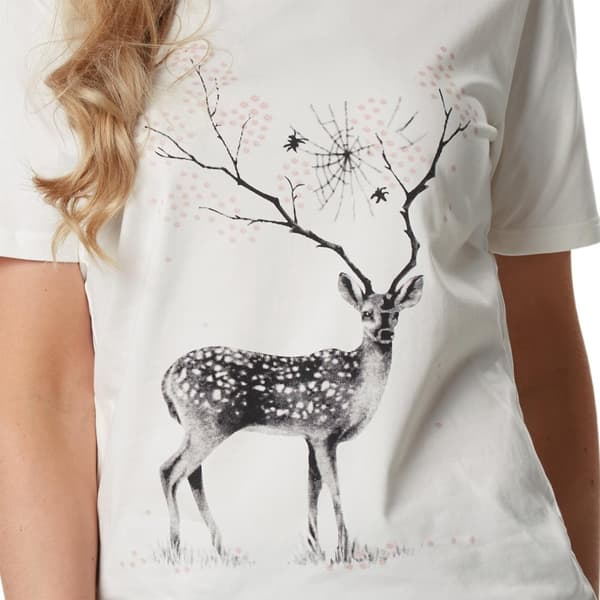 T-Shirt med print blomster hjorte