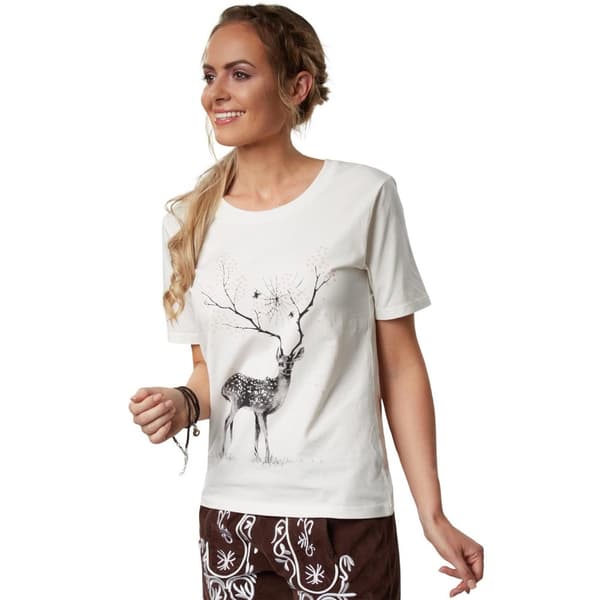 T-Shirt med print blomster hjorte
