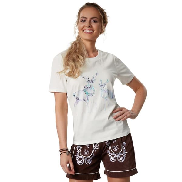 T-Shirt med print hjorte krydsning