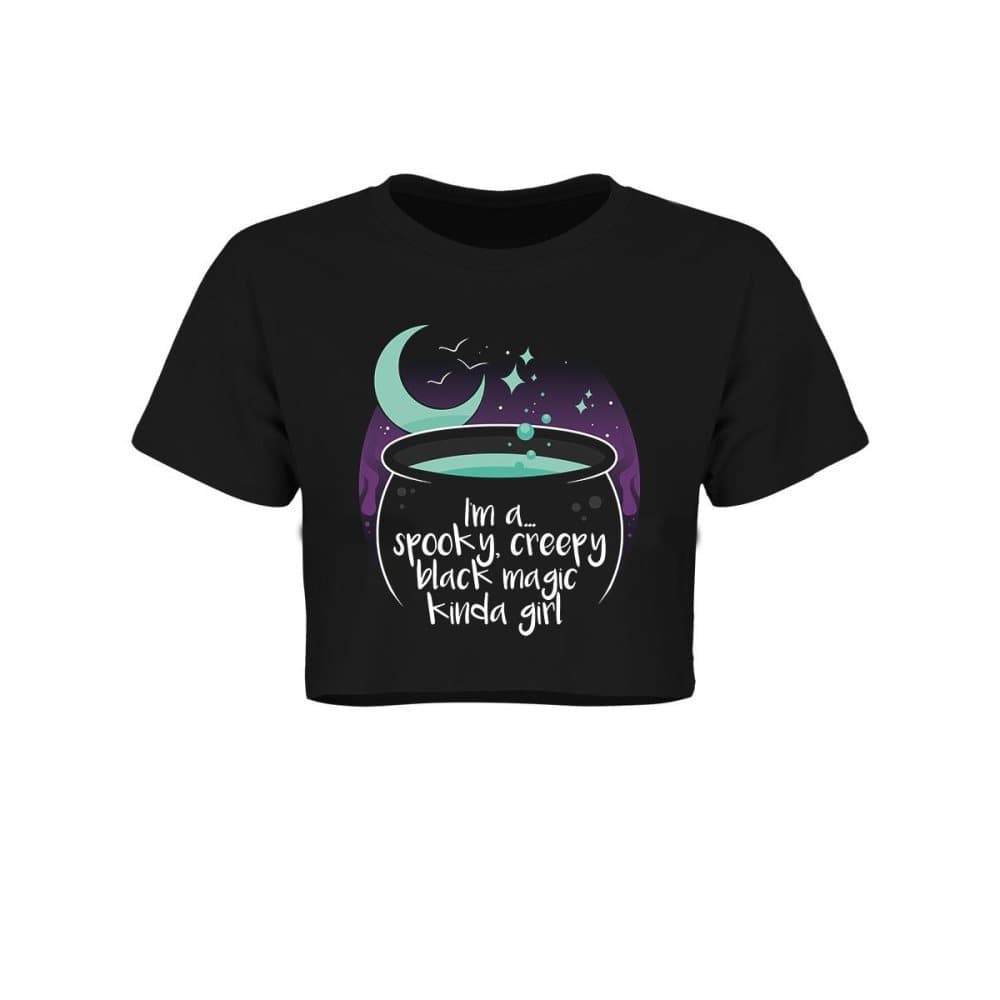 Grindstore Kvinnor/Damer Spooky Creepy Black Magic Boxy Crop Top