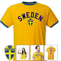 Miniatyrbild 3 av 6: Sverige  ringer T-shirt - Ibrahimovic 11 på ryggan Sweden retro fotbollströja