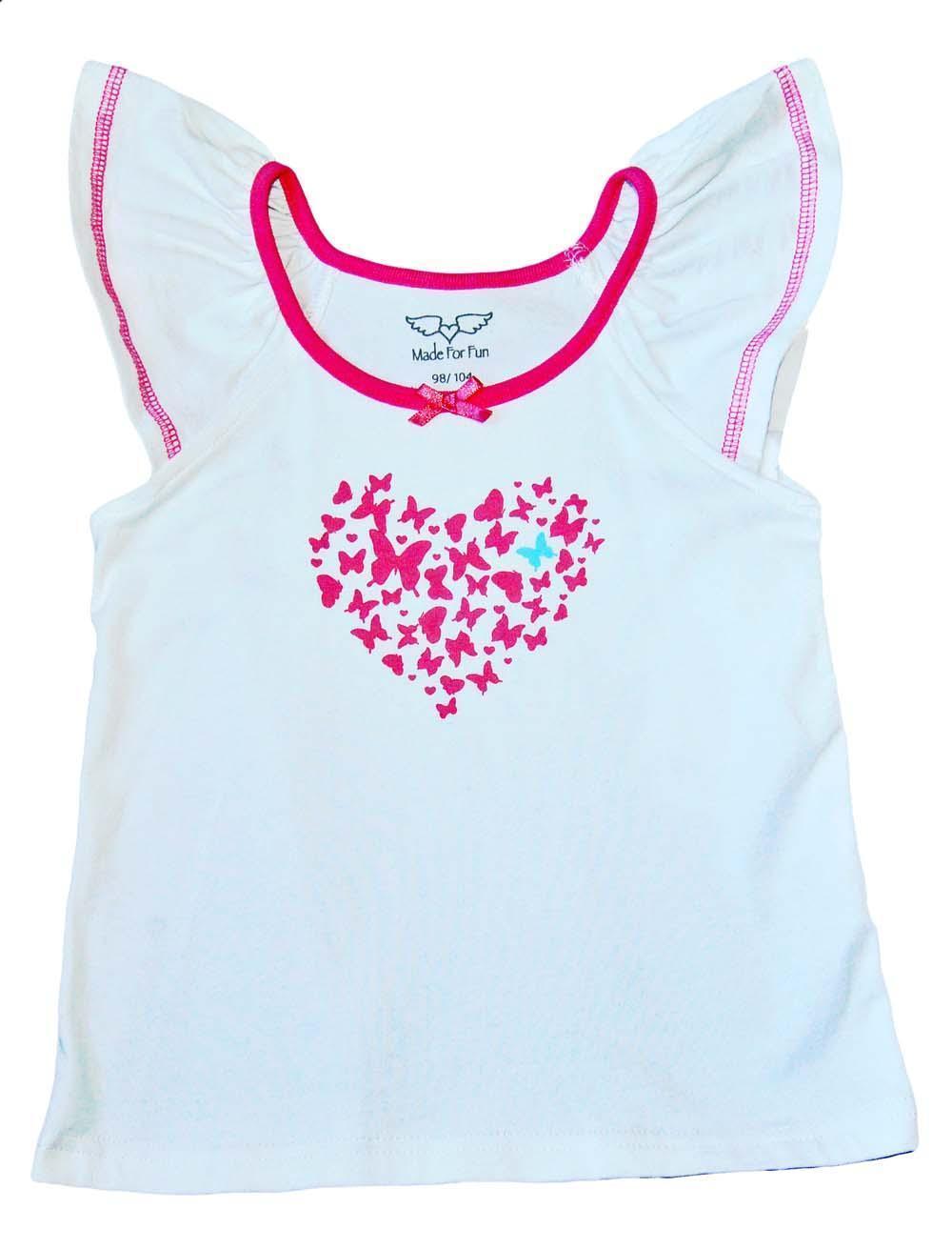 Topp med fjärilar hjärta och volangärm