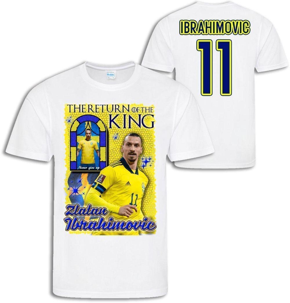 Zlatan Ibrahimovic Sverige t-shirt med Return of the king tryck