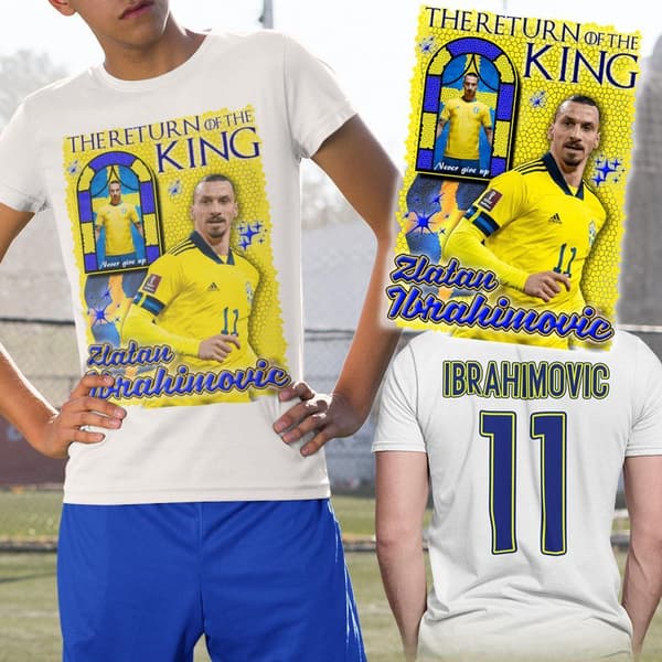 Zlatan Ibrahimovic Sverige  t-shirt med Return of the king tryck