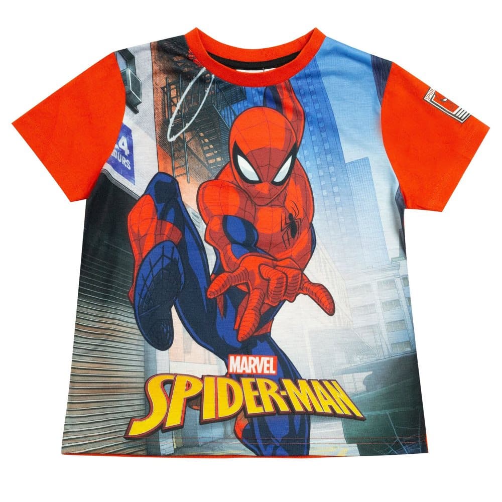 Spider-Man Boys Swinging Through The City T-Shirt