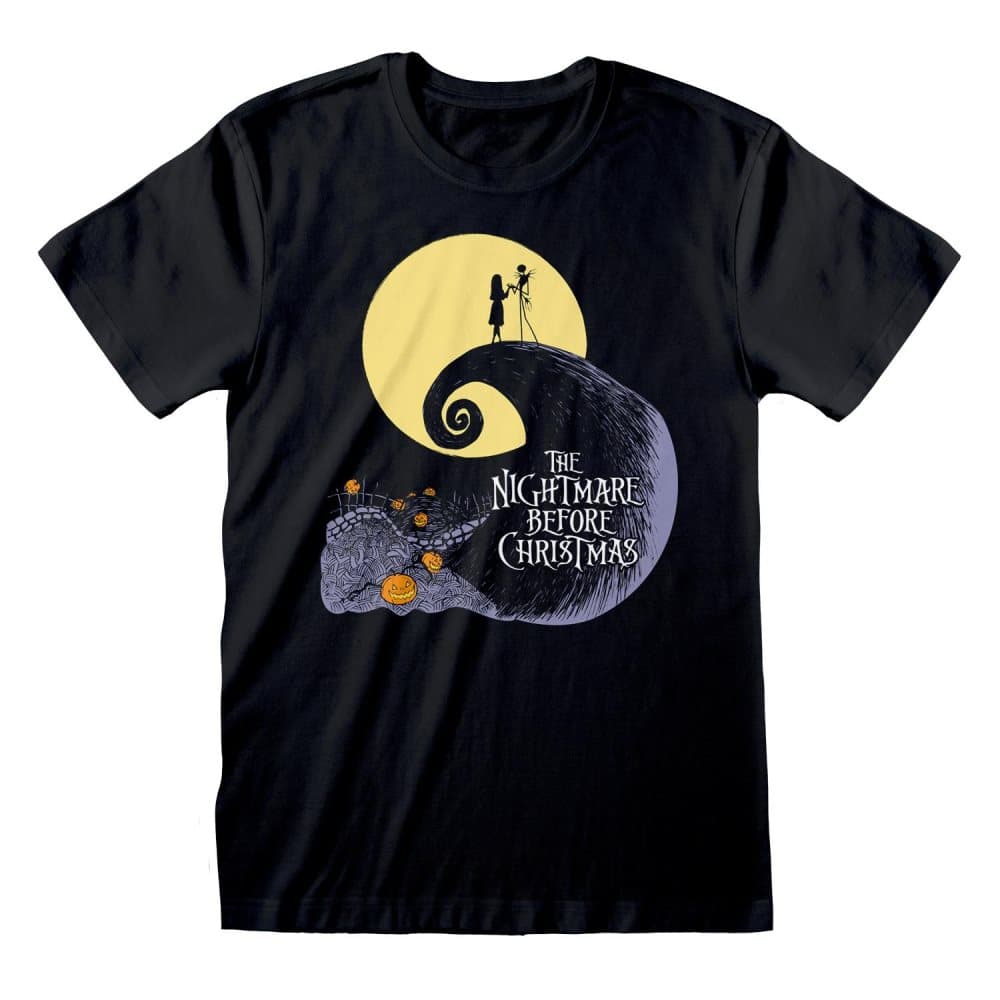 Nightmare Before Christmas Kvinnor/Damer Jack och Sally Silhouette Boyfriend T-Shirt
