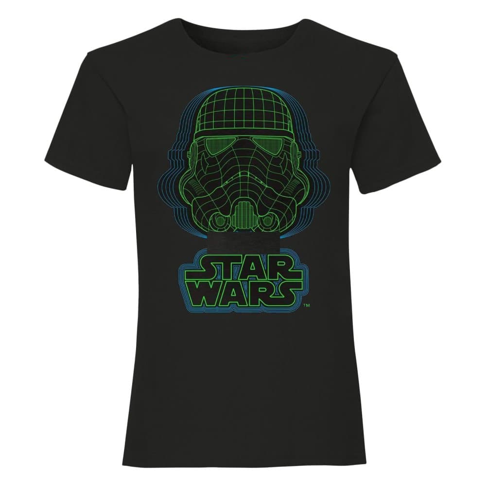 Star Wars T-shirt för flickor med Wireframe Stormtrooper-hjälm