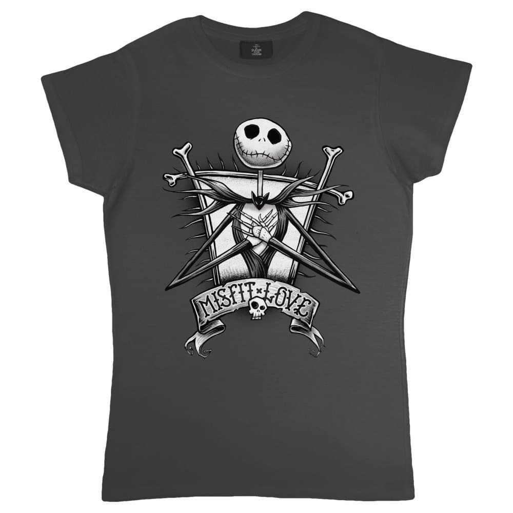 Nightmare Before Christmas Kvinnor/Damer Misfit Love Fitted T-Shirt