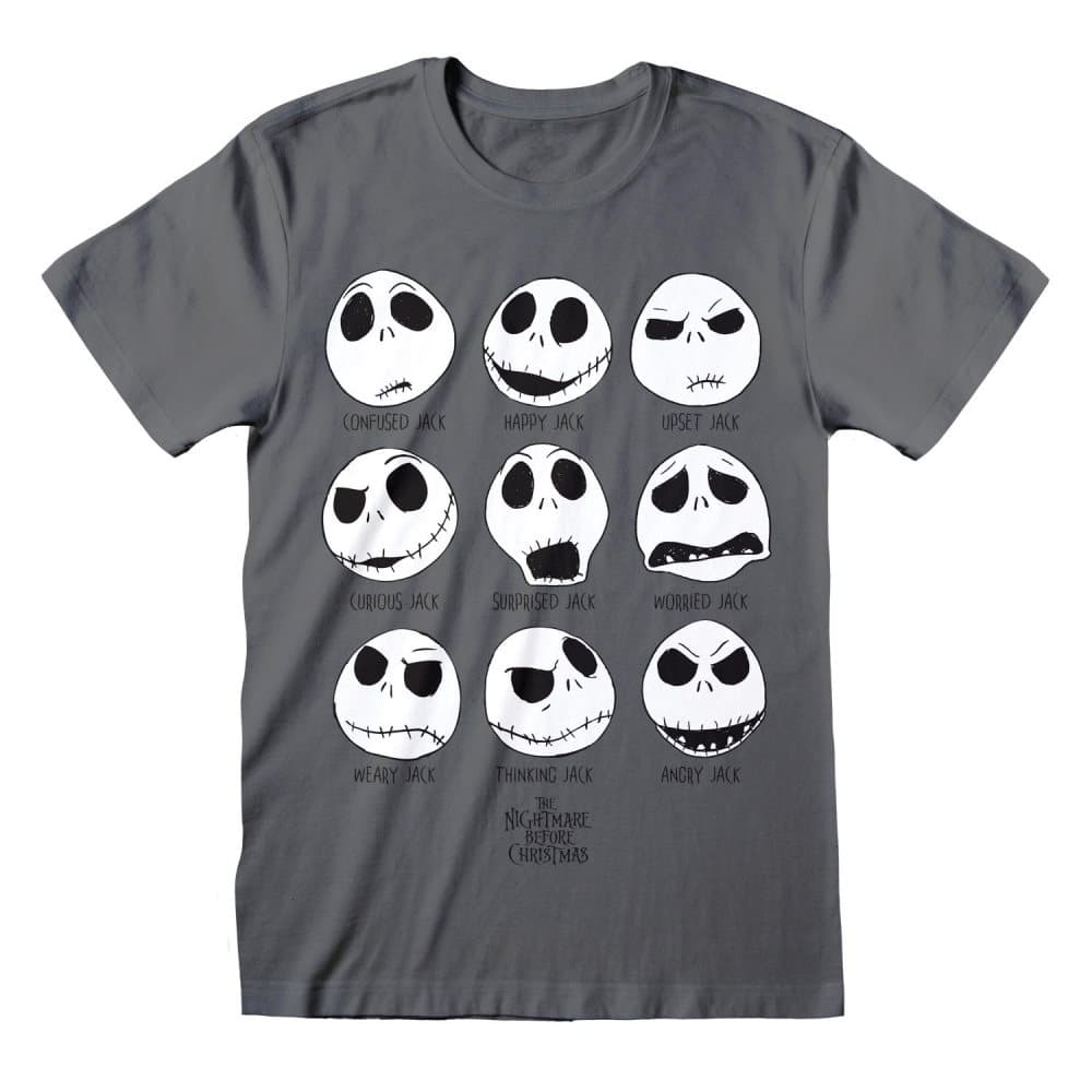 Nightmare Before Christmas Jack Skellington Faces T-Shirt för män