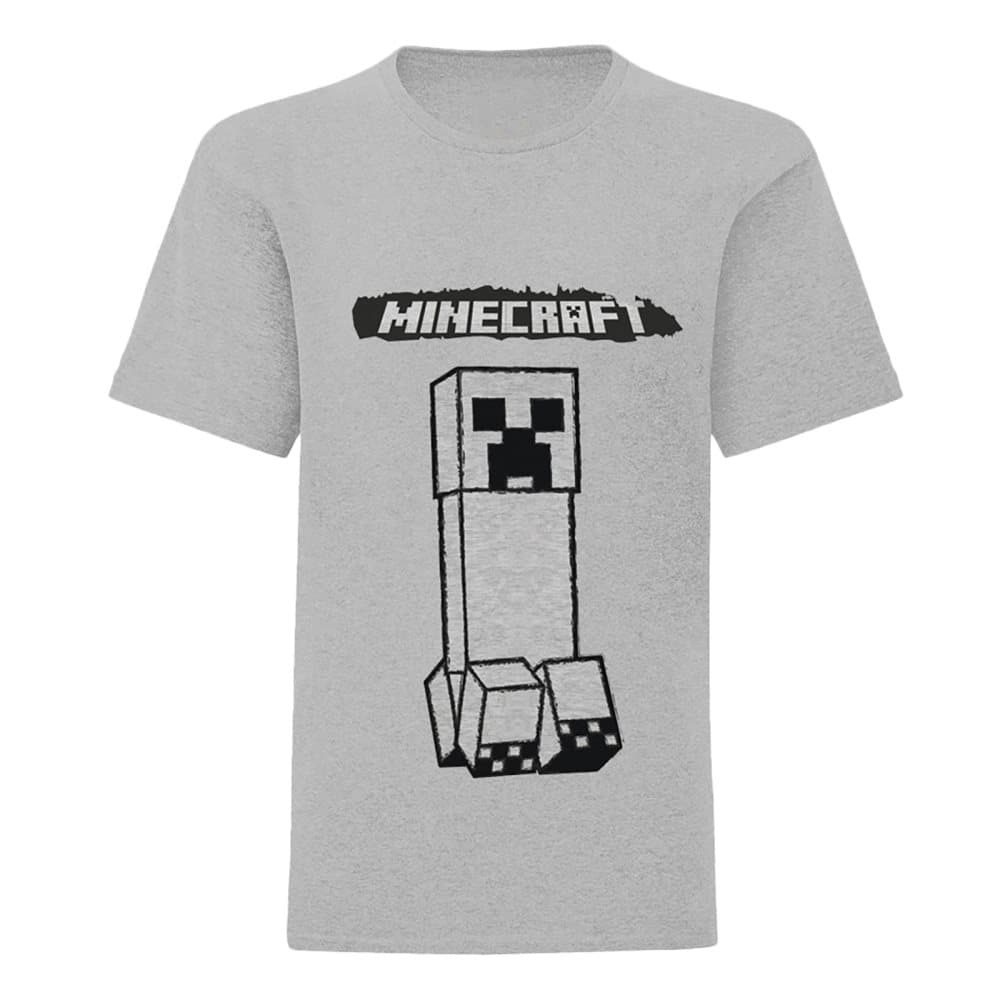 Minecraft Boys Creeper Monochrome T-Shirt