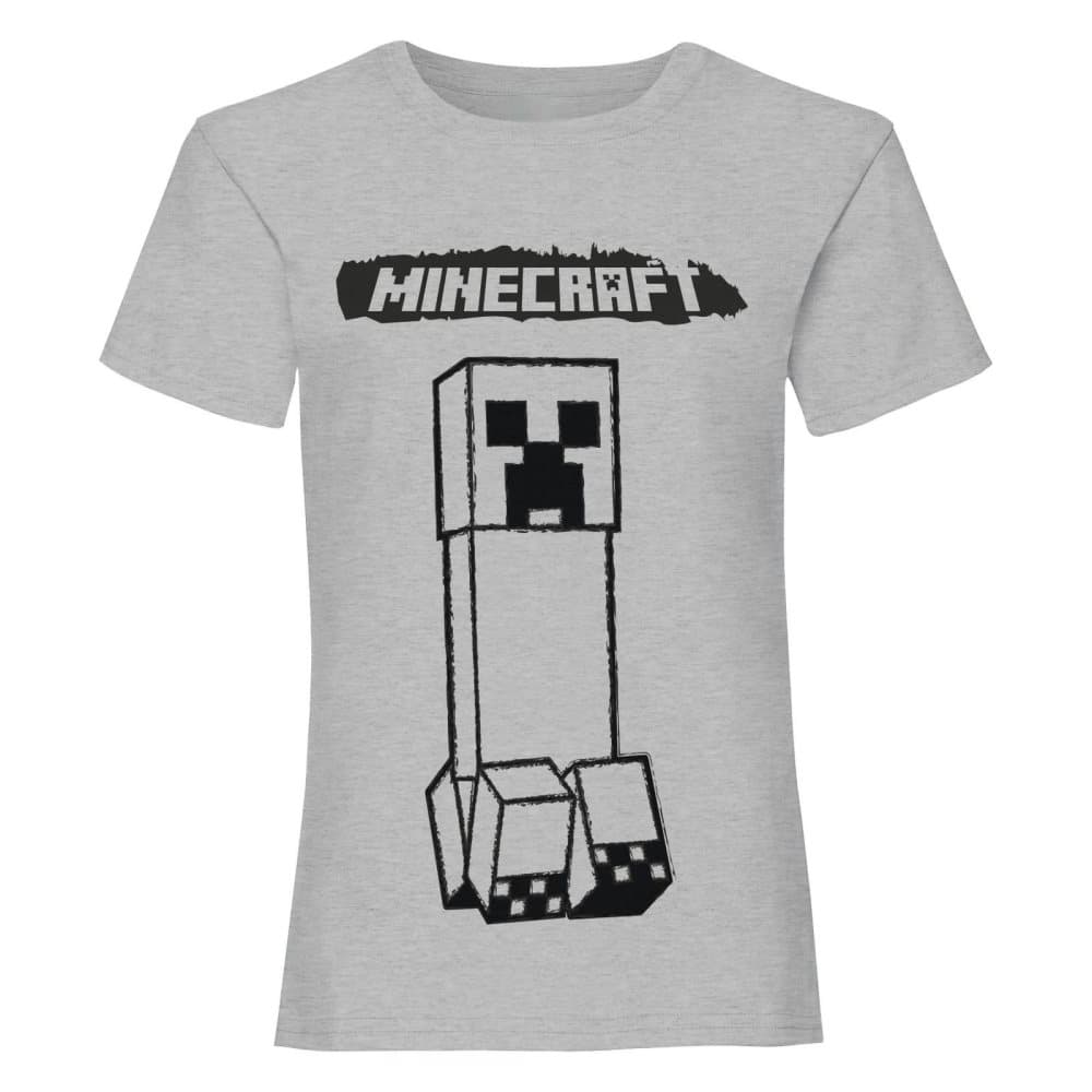 Minecraft Creeper Monochrome Heather T-Shirt för flickor