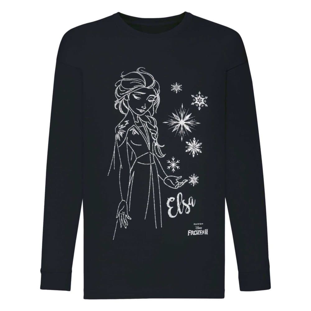 Frozen II Disney Elsa Snowflake långärmad T-shirt för flickor