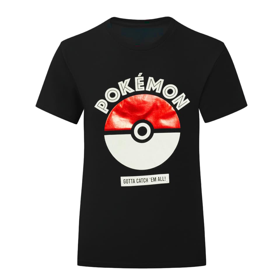 Pokemon Flickor Catch Em All Pokeball T-Shirt