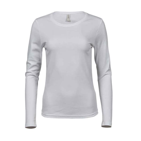 Tee Jays Interlock långärmad T-shirt för kvinnor och damer White M
