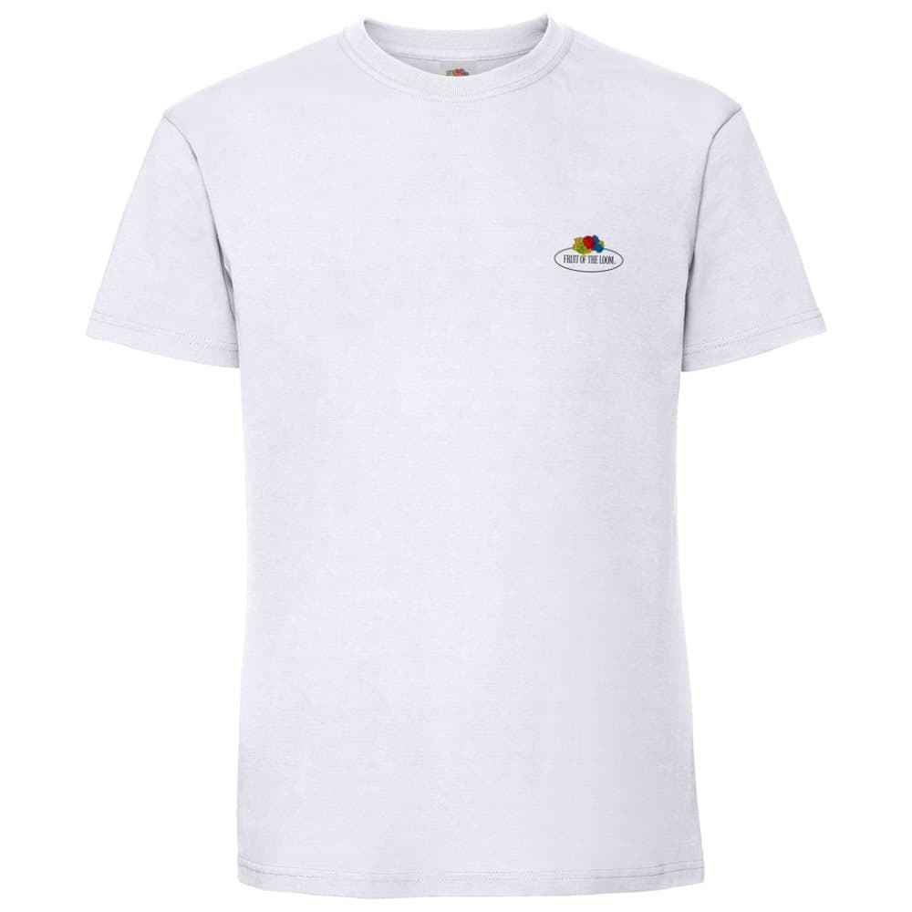 Fruit of the Loom Mens Small Logo Premium Vintage Cotton T-Shirt
