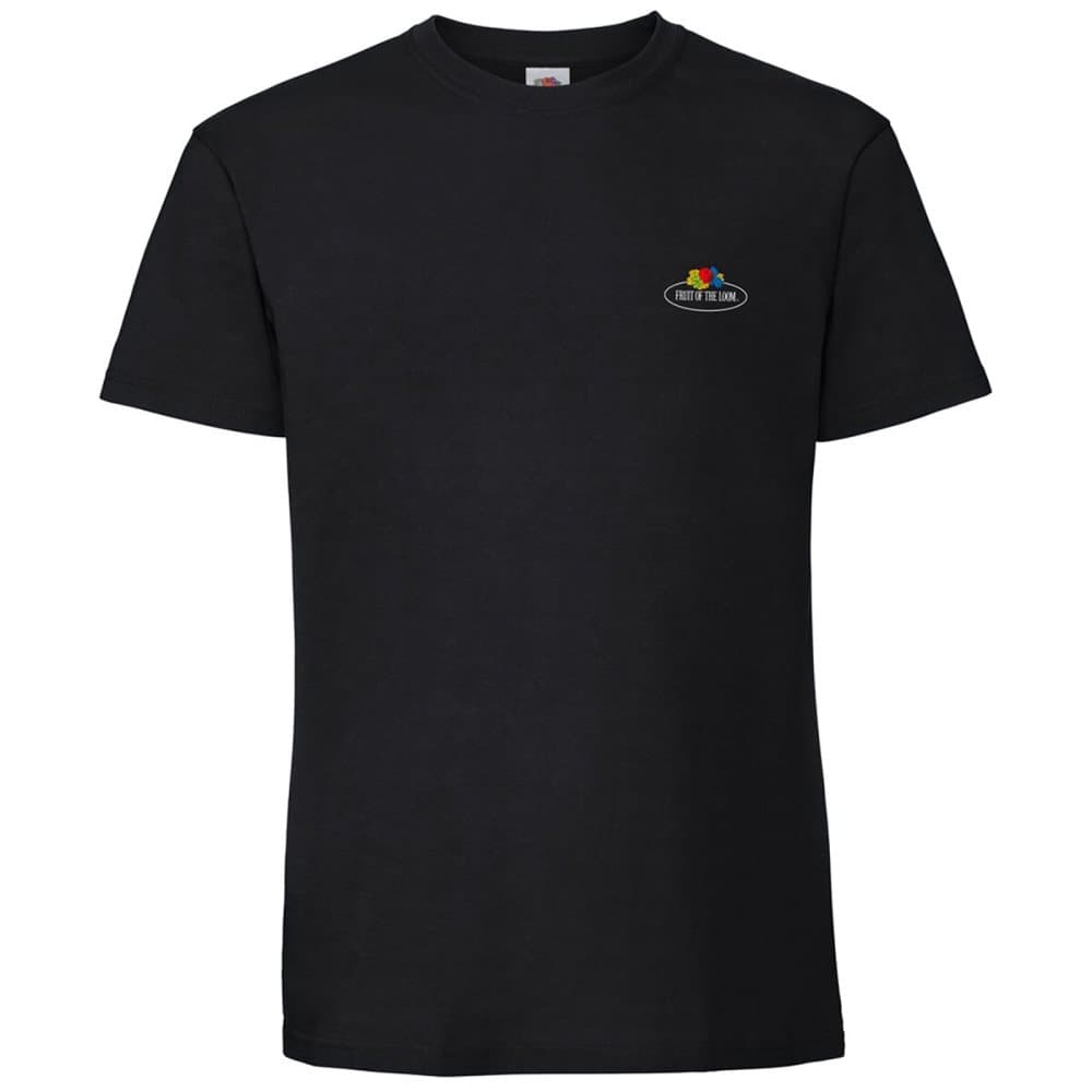 Fruit of the Loom Mens Small Logo Premium Vintage T-Shirt