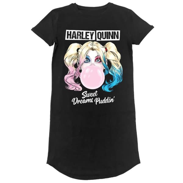 Batman Kvinnor/Damer Sweet Dreams Puddin Harley Quinn T-Shirt klänning Black M