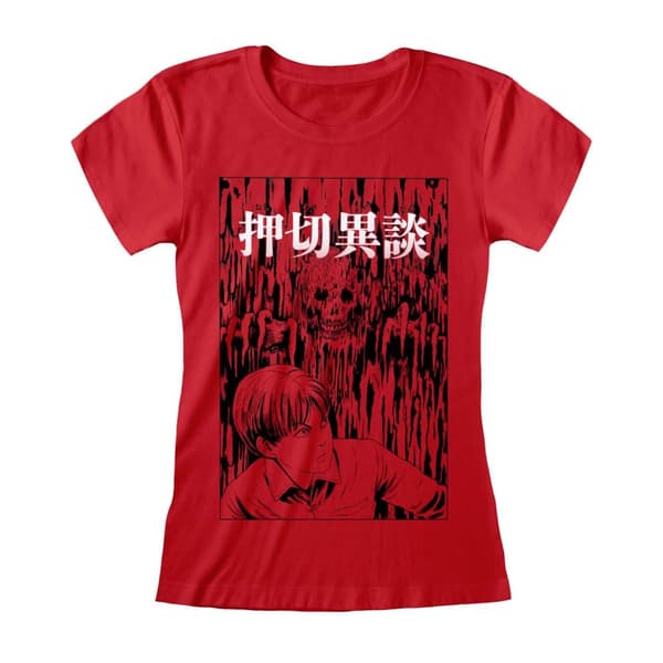 Junji-Ito Womens/Ladies Drips Fitted T-Shirt Red M