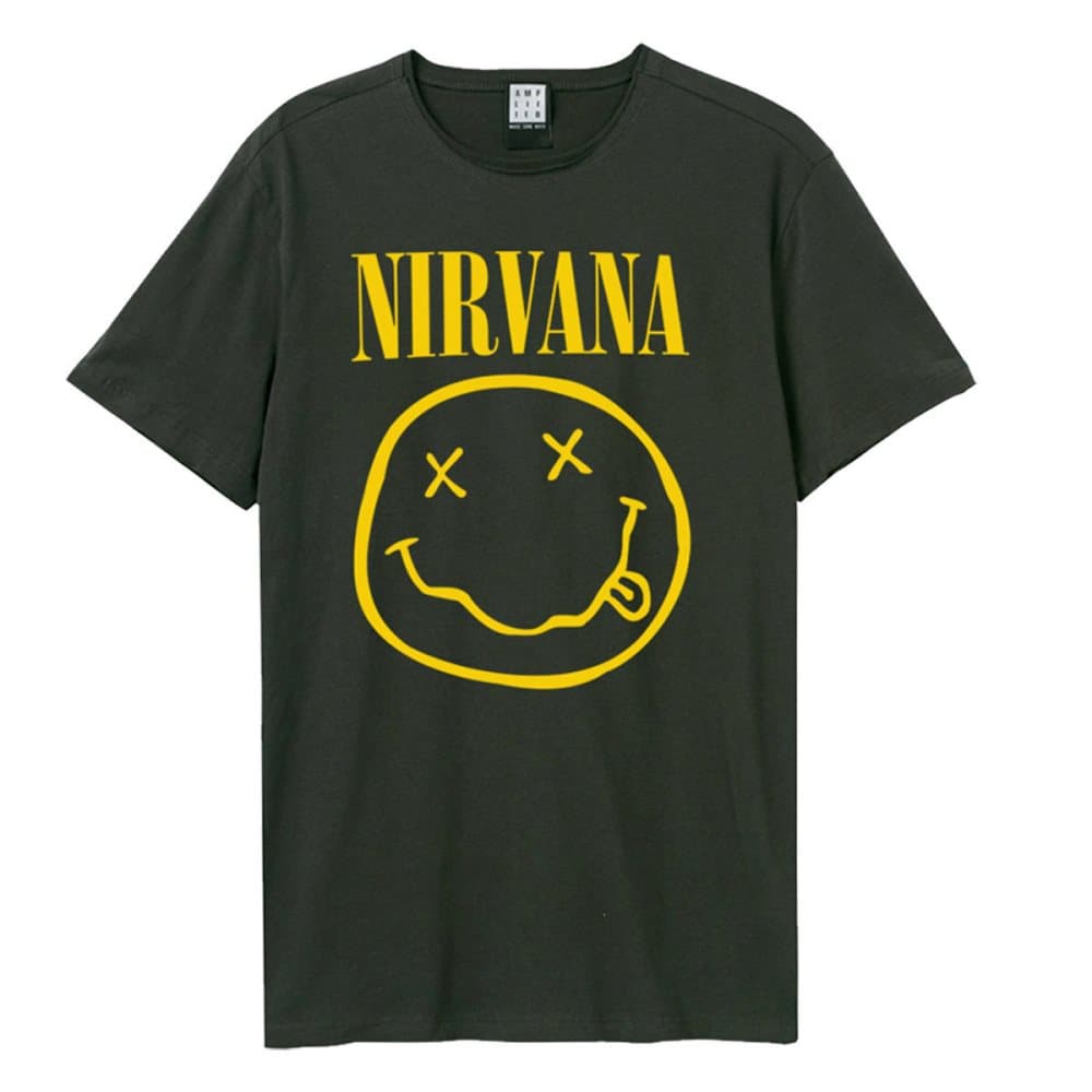 Amplified Unisex vuxen Smiley Face Nirvana T-Shirt