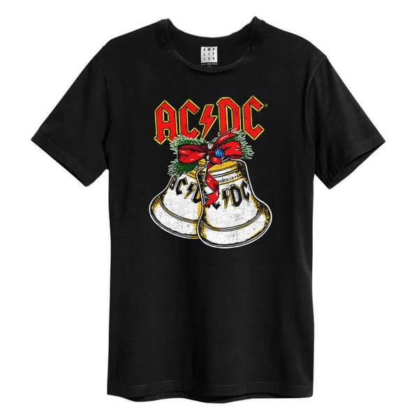 Amplified Unisex vuxen Jingle Bells AC/DC jul T-Shirt Black S