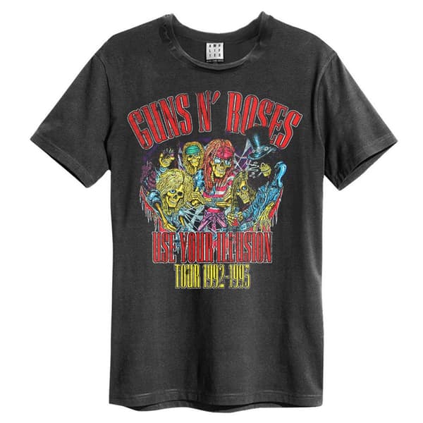 Amplified Unisex Adult Use Your Illusion Guns N Roses T-Shirt Charcoal XS