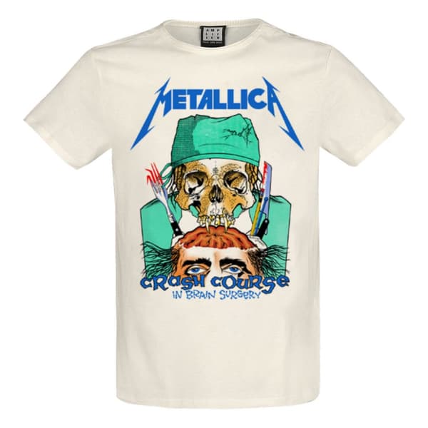 Amplified Unisex Adult Crash Course In Brain Surgery Metallica T-Shirt