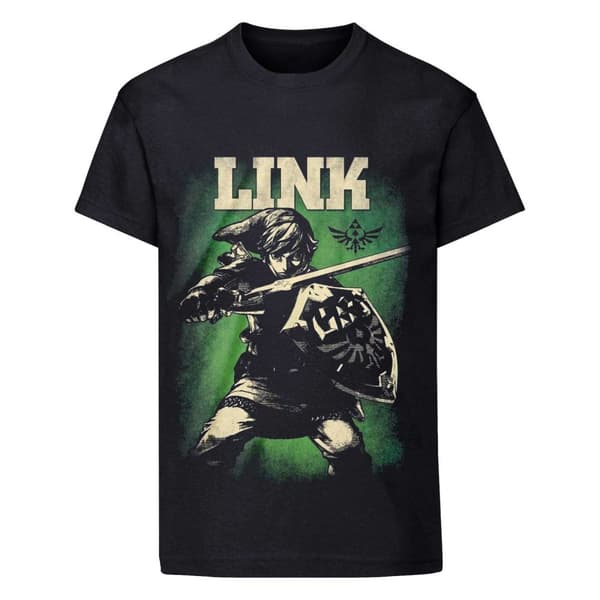 The Legend Of Zelda Unisex Adult Link T-Shirt Black M The Legend Of Zelda Unisex Adult Link T-Shirt Black M