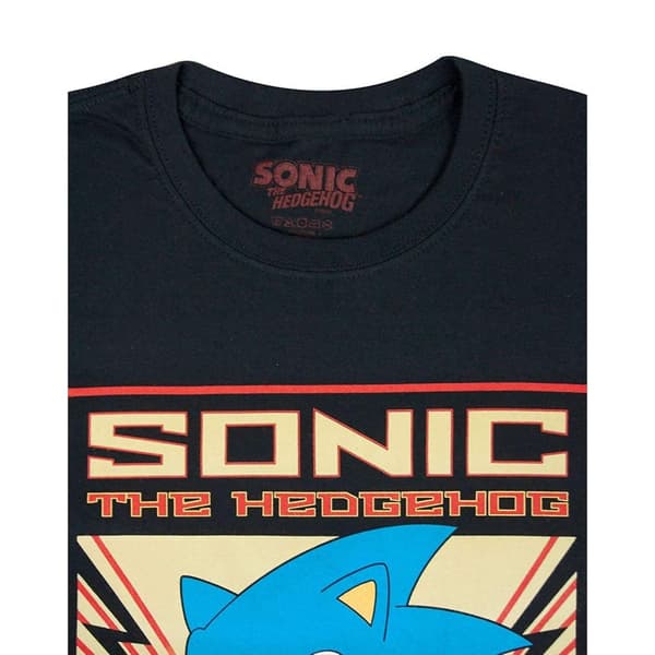 Sonic The Hedgehog Mens Propaganda Poster T-Shirt