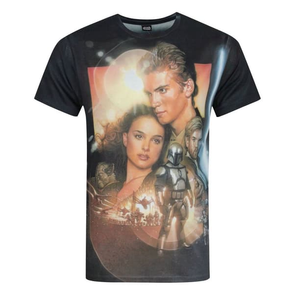 Star Wars Mens Attack Of The Clones Sublimation T-Shirt Multicoloured L