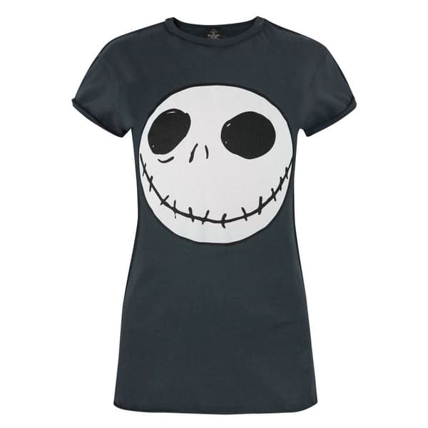 Nightmare Before Christmas Kvinnor/Damer Jack T-shirt med omvänd söm Charcoal L