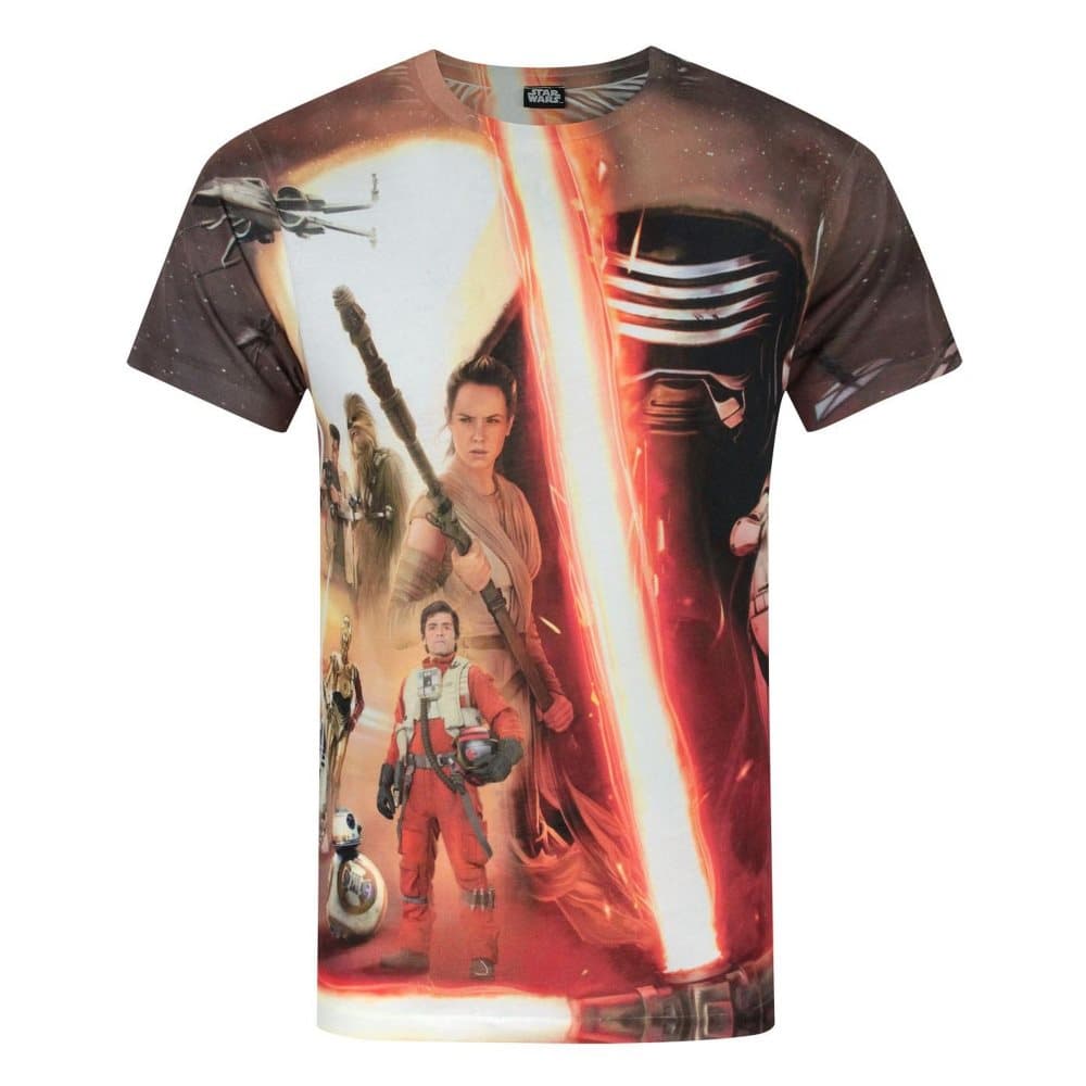 Star Wars Mens Force Awakens Heroes & Villains Sublimation T-Shirt