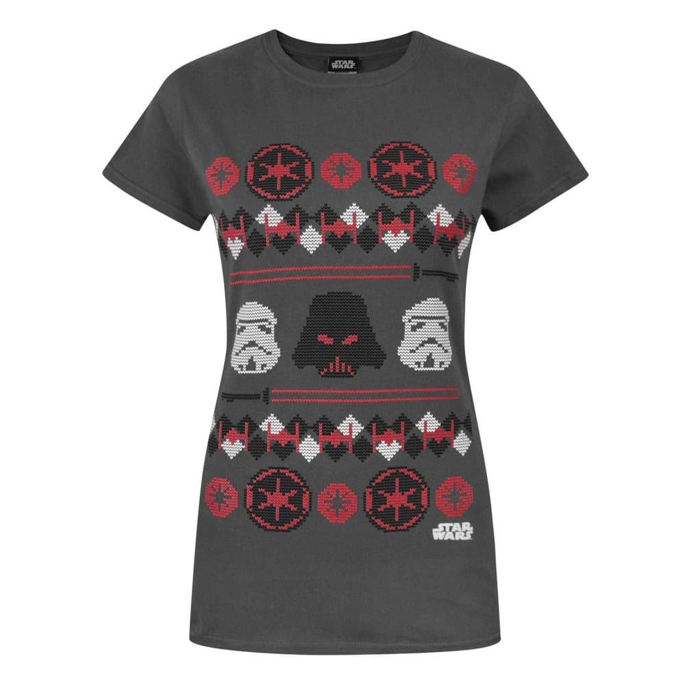 Star Wars Darth Vader Fair Isle Christmas T-Shirt för kvinnor och damer