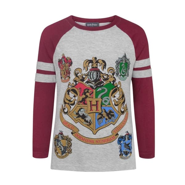Harry Potter Official Girls Hogwarts Raglan T-Shirt