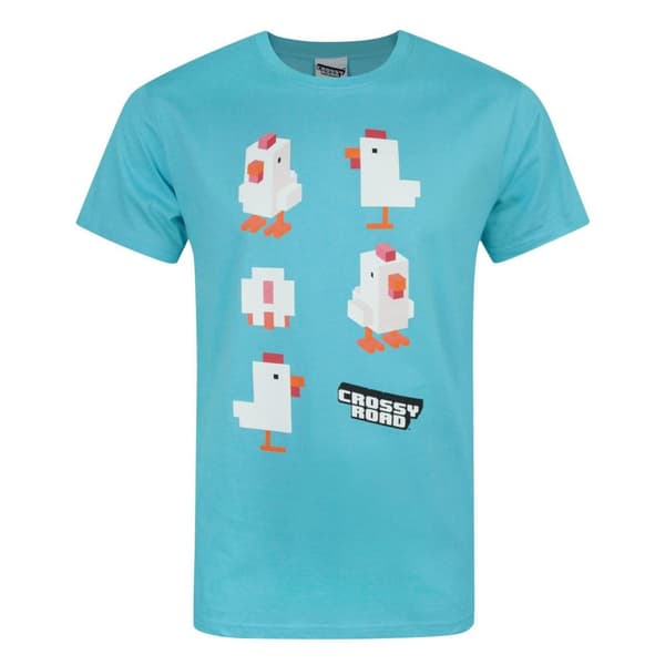 Crossy Road T-shirt til mænd med officiel kyllingefigur