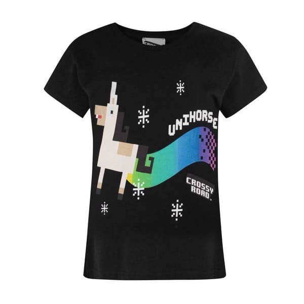 Crossy Road børn/piger officielle Unihorse kortærmet T-shirt med korte ærmer